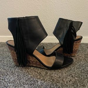 Rampage Wedge Heels with Fringe